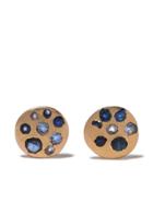 Polly Wales 18kt Rose Gold Small Disc Sapphire Studs - Gold/multi