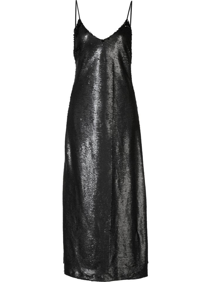 Off-white Sequined Dress, Women's, Size: Medium, Black, Silk/spandex/elastane/viscose/other Fibers