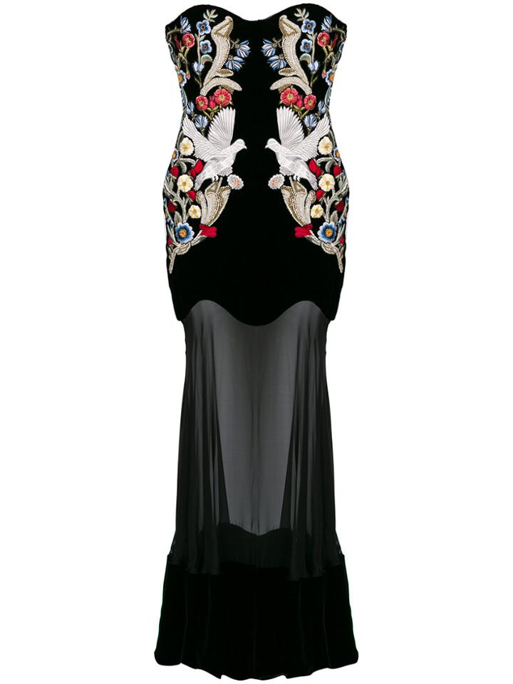 Alexander Mcqueen Medieval Embroidered Gown - Black