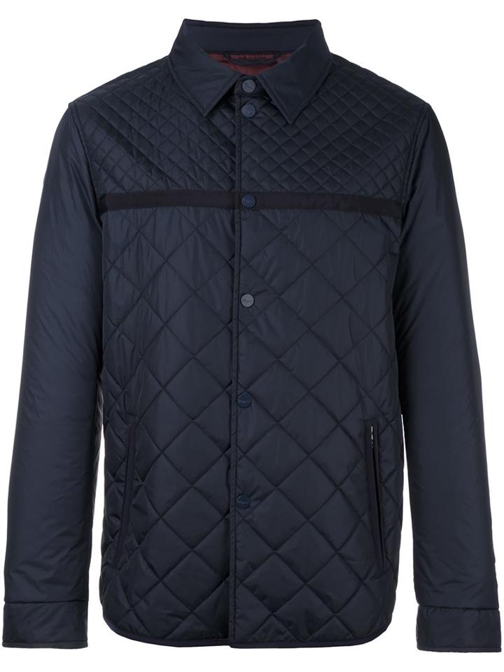 Salvatore Ferragamo Quilted Jacket, Men's, Size: 50, Blue, Polyamide/polyester