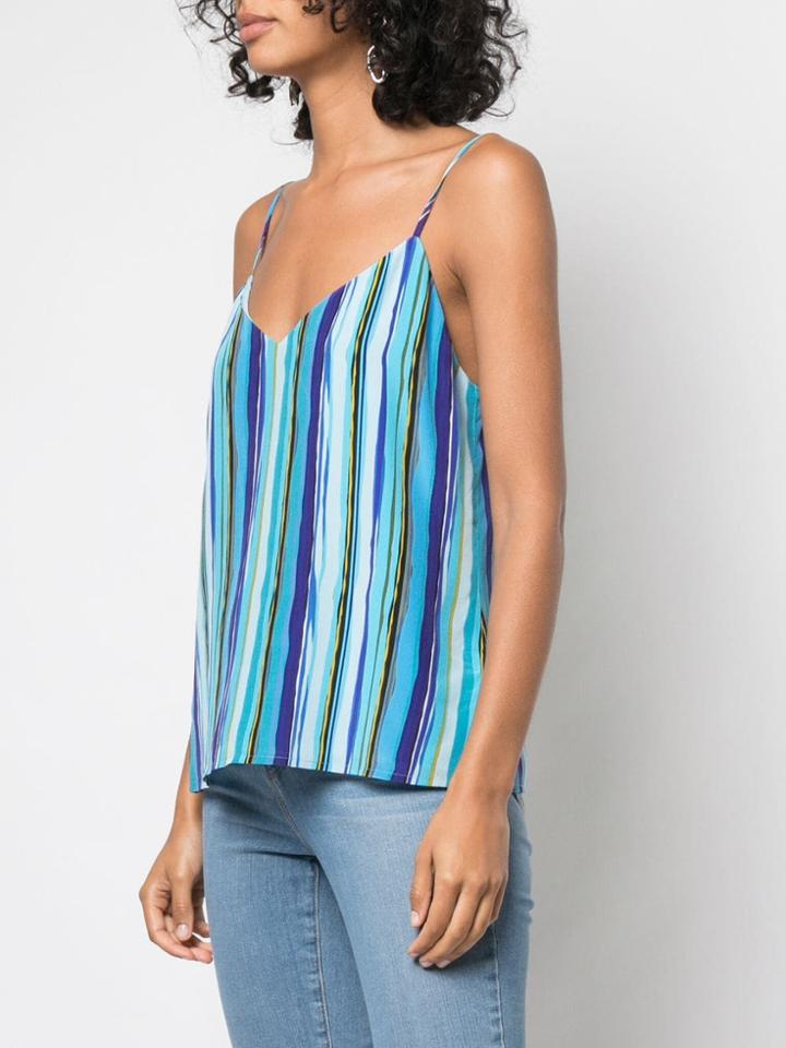 L'agence Striped Print Top - Blue
