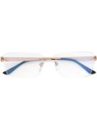 Bulgari Rectangular Frame Glasses, Black, Metal Other/rubber
