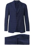 Tagliatore Madras Two Piece Suit - Blue