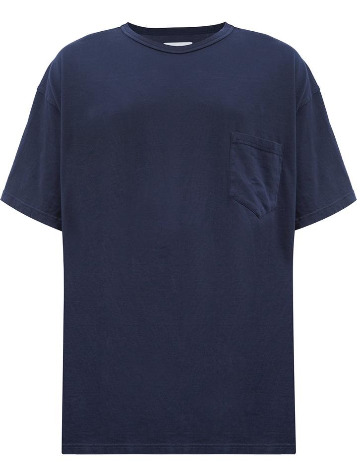 Facetasm - Contrast Panel Loose Fit T-shirt - Men - Cotton - One Size, Blue, Cotton