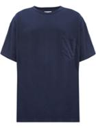 Facetasm - Contrast Panel Loose Fit T-shirt - Men - Cotton - One Size, Blue, Cotton