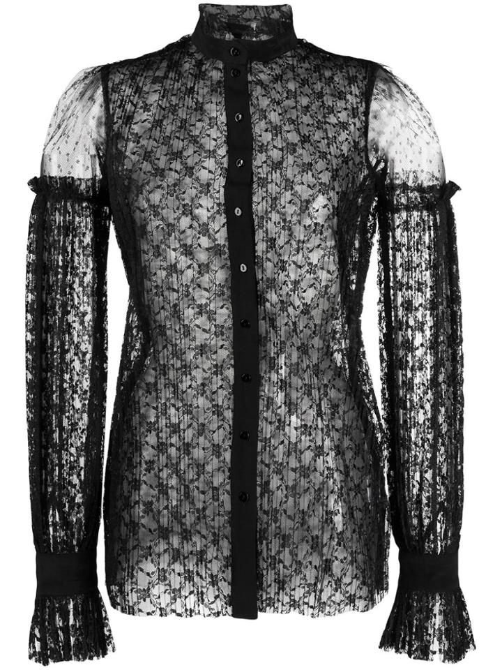 Wandering Floral Lace Blouse - Black