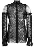Wandering Floral Lace Blouse - Black