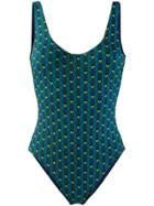 Fisico All-over Print Swimsuit - Blue