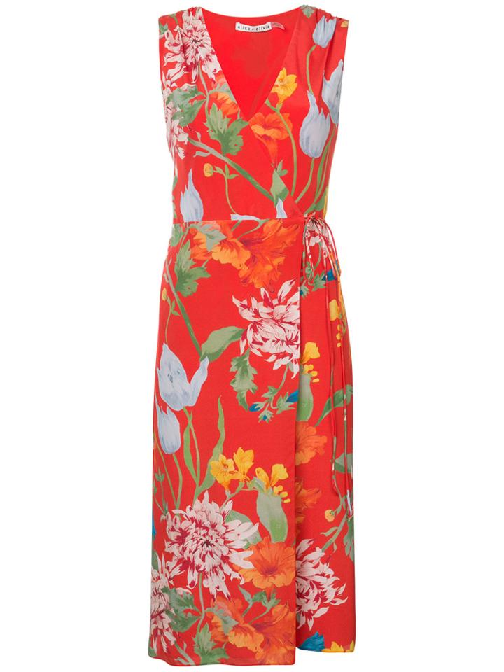 Alice+olivia Floral Print Dress - Red
