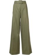 Oscar De La Renta Wide Leg Trousers - Green