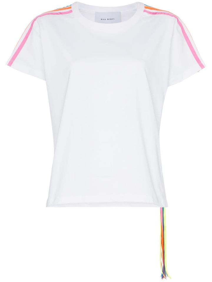 Mira Mikati Multicoloured Racing Stripes T-shirt - White