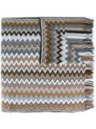 Missoni Zig Zag Crochet Knit Fringed Scarf, Women's, Grey, Wool/acrylic/viscose/polyamide
