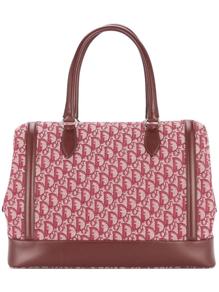 Christian Dior Pre-owned Trotter Pattern Jumbo Xl Hand Bag - Red