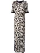 Emanuel Ungaro Contrast Zebra Print Dress, Women's, Size: 42, Black, Spandex/elastane/rayon