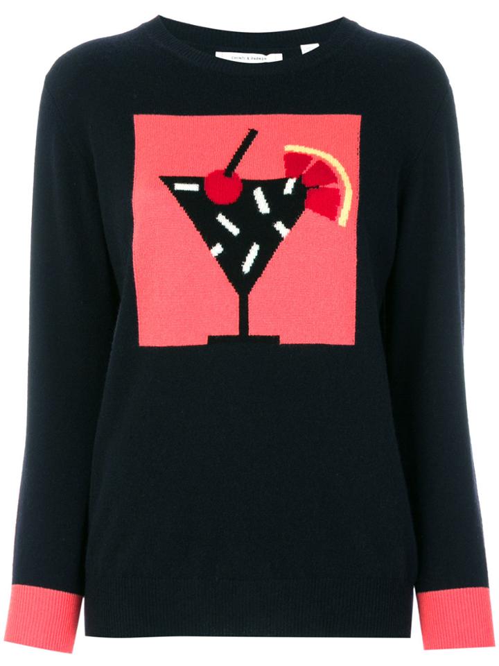 Chinti & Parker Cocktail Framed Sweater - Blue