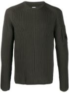 Cp Company Crew-neck Lens-detail Jumper - Green