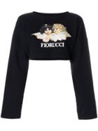 Fiorucci Logo Patch Cropped Sweatshirt - Black