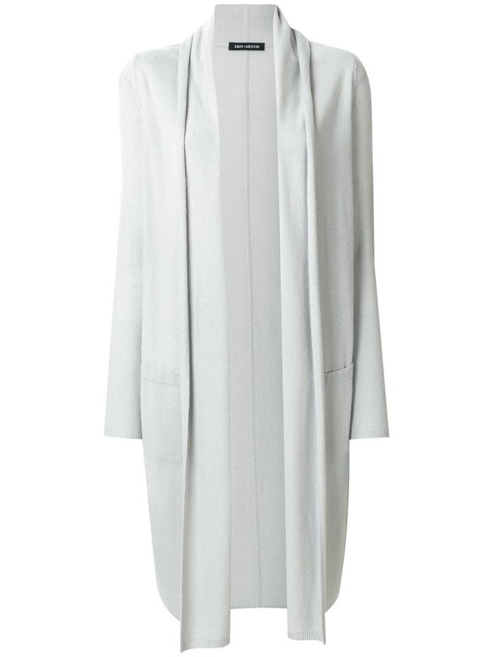 Iris Von Arnim Long Open Cardigan - Grey