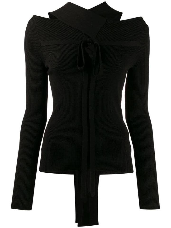 Mrz Long-sleeved Scarf Jumper - Black