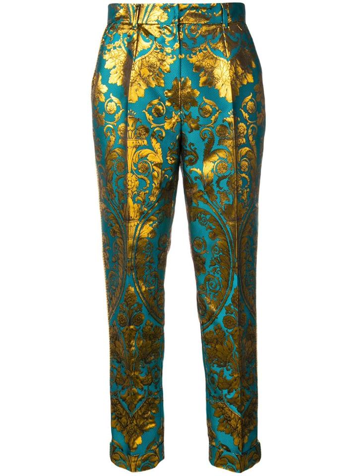 Dolce & Gabbana Slim Jacquard Trousers - Blue