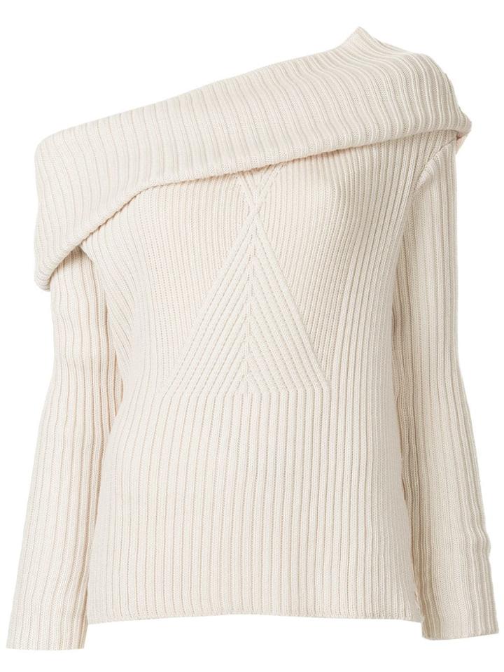 Ujoh Off-shoulder Jumper - White