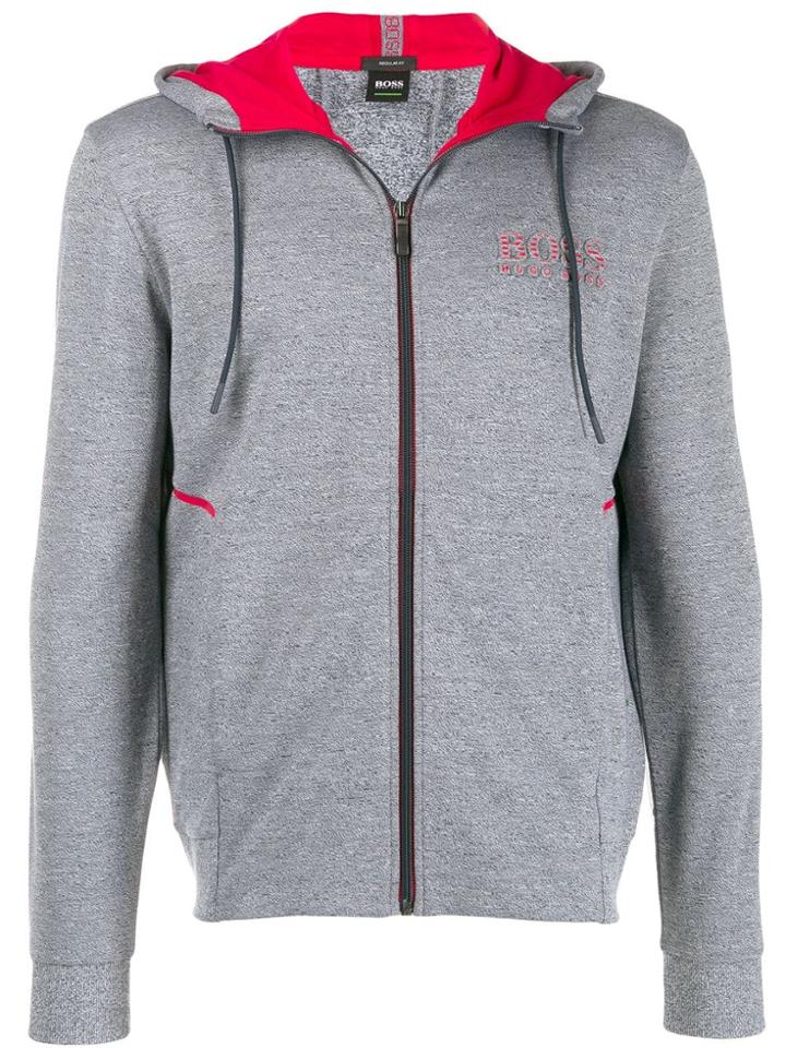 Boss Hugo Boss Hooded Logo Sweatshirt - Grey