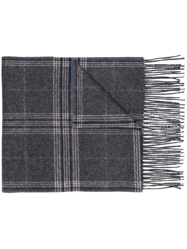 Canali Stripped Knitted Scarf - Grey