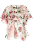 Dolce & Gabbana Peony Print Blouse - White