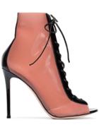 Gianvito Rossi Black And Blush Ree 105 Patent Leather And Latex