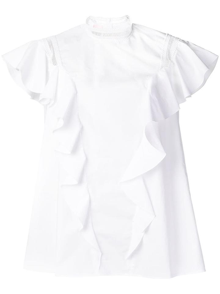 Giamba Ruffle Trim Blouse - White