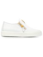 Giuseppe Zanotti Design Eve Slip-on Sneakers, Women's, Size: 38.5, White, Leather/rubber
