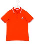 Moncler Kids Contrast Piping Polo Shirt, Boy's, Size: 10 Yrs, Red