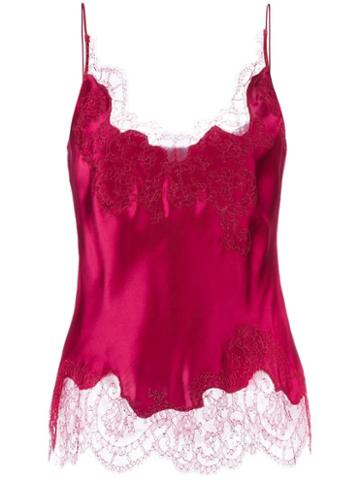 Carine Gilson Lave V-neck Camisole, Women's, Size: Xl, Red, Silk