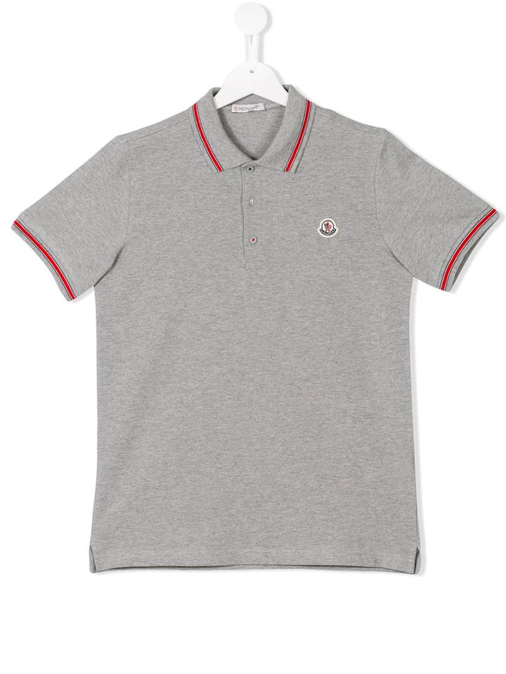 Moncler Kids - Classic Logo Polo Shirt - Kids - Cotton - 14 Yrs, Grey