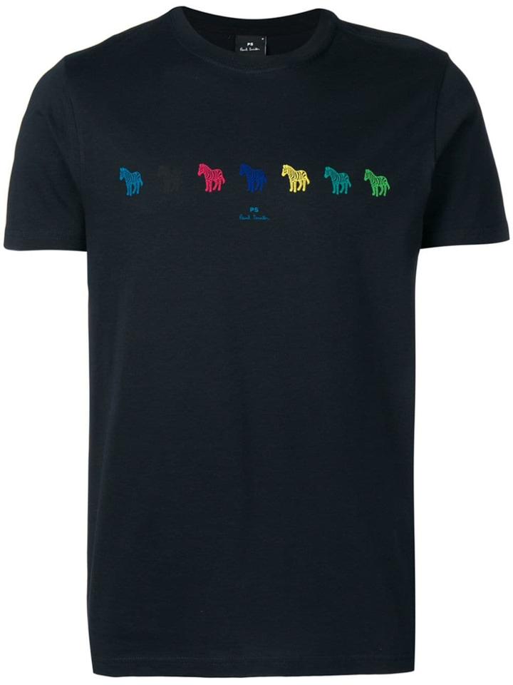 Ps Paul Smith Zebra Print T-shirt - Blue