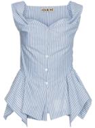 Jour/né Striped Peplum Top - Blue