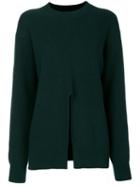 Proenza Schouler - Split Hem Sweater - Women - Silk/cashmere/wool - M, Green, Silk/cashmere/wool