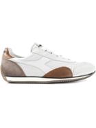Diadora Panelled Lace-up Sneakers, Men's, Size: 10, White, Leather/cotton/rubber