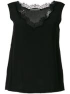 Alberta Ferretti Lace-trimmed Cami Top - Black