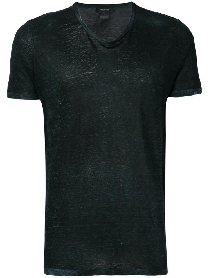 Avant Toi Distressed Effect T-shirt - Black