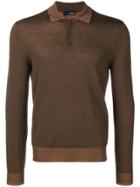 Lardini Knitted Longsleeved Polo Shirt - Brown