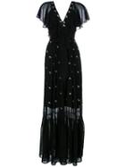 Temperley London - Starling V Neck Dress - Women - Cellulose - 12, Black, Cellulose