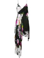 Off-white Floral Print Dress - Multicolour