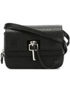 Carven Latch Detail Cross Body Bag, Women's, Black, Leather/polyester/cotton