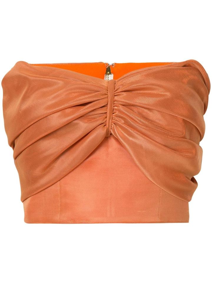 Bambah Cropped Strapless Top - Orange