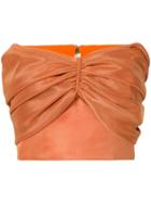 Bambah Cropped Strapless Top - Orange