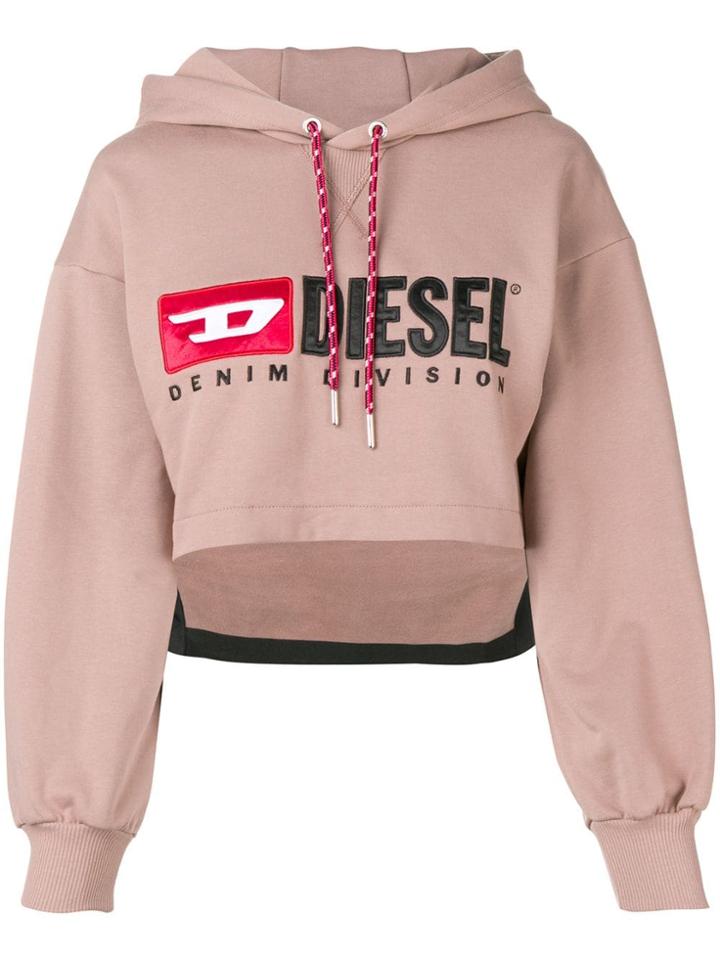 Diesel F-dinie-a Cropped Hoodie - Pink