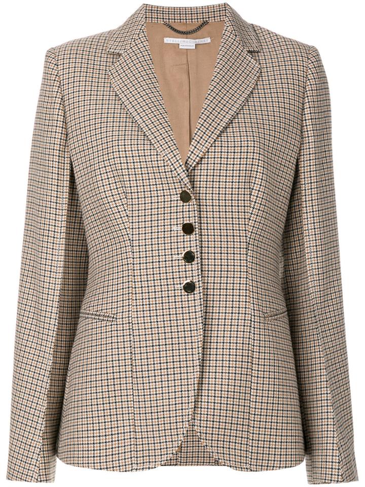 Stella Mccartney Plaid Single-breasted Blazer - Nude & Neutrals