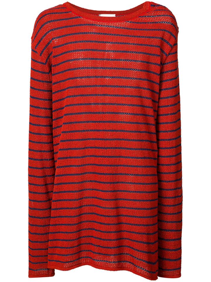Faith Connexion Striped Oversized Jumper - Red