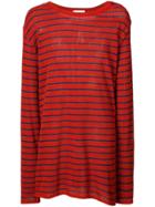 Faith Connexion Striped Oversized Jumper - Red
